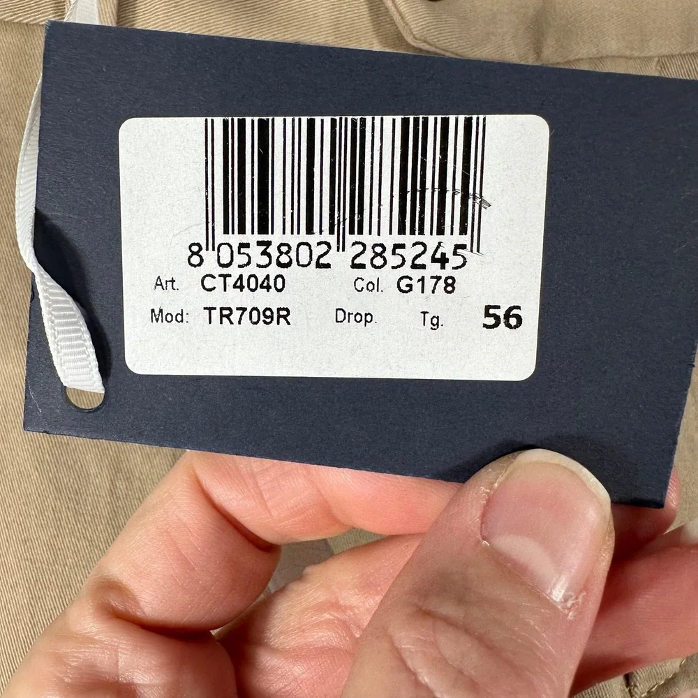 Domenico Tagliente Mens Tan Chino Trousers Khaki Pants TR709R Size 40 NEW‎